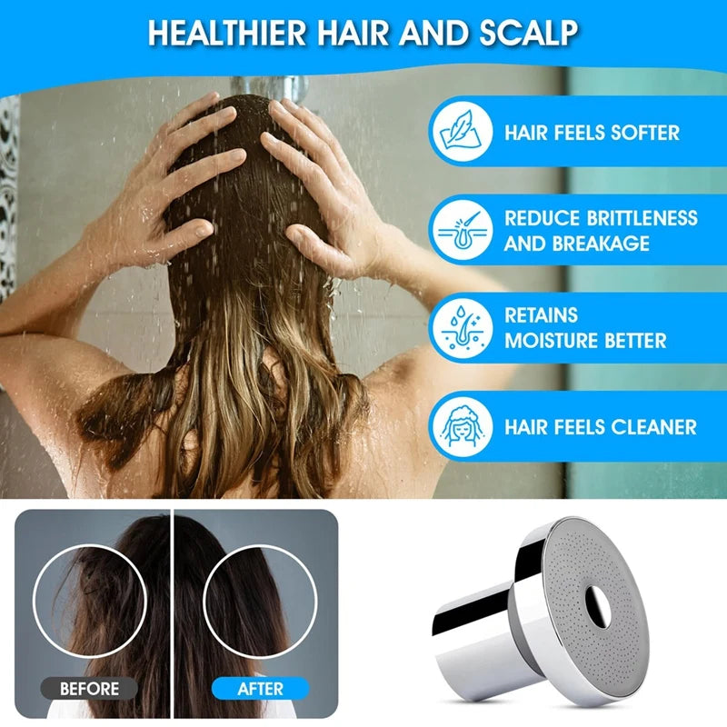ABRU-Filtered Shower Head - High Pressure, Healthier Hair & Skin, Removes Chlorine, Chrome Finish, Easy Installation